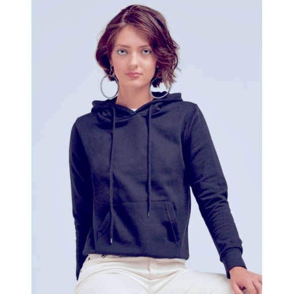 90 Degrees Lux Crop Blue Hoodie - Picture 4 of 7